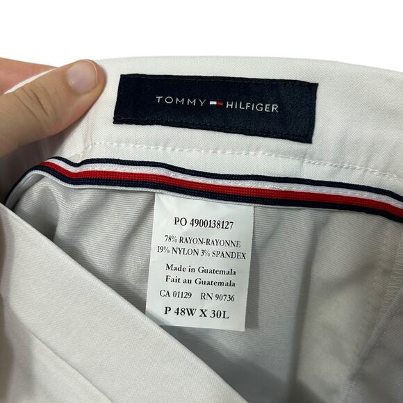 Tommy Hilfiger THFlex Stretch Solid Performance Pants NWT Men's Sz 48X30 White - Picture 6 of 8